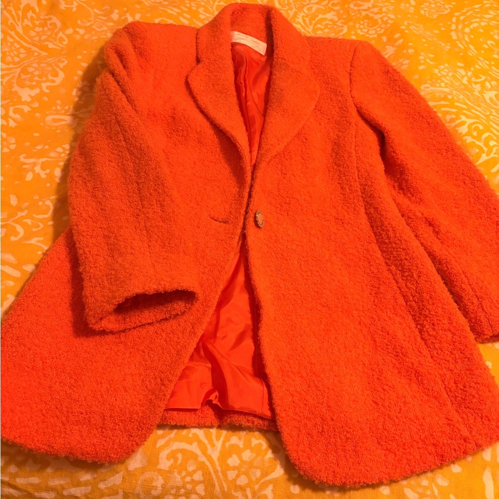 RARE Vintage Genny (Versace) Wool/Mohair Orange Designer Blazer - Picture 3 of 7
